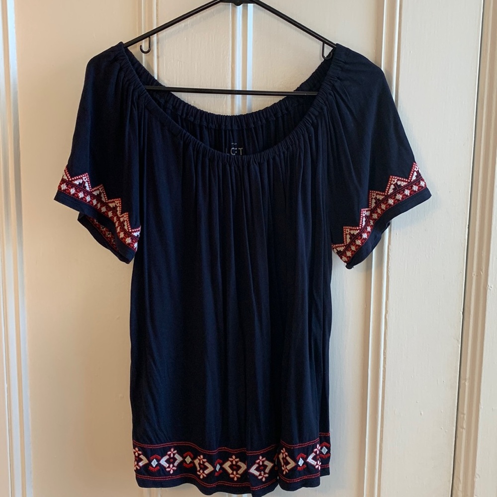 LOFT Short Sleeve Navy Top - SIZE SMALL!